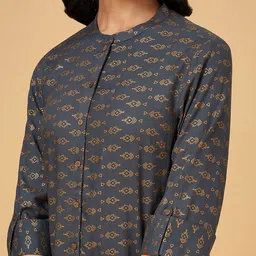 YU by Pantaloons Women Ethnic Motif Printed Roll-Up Sleeves A-line Kurta image 2