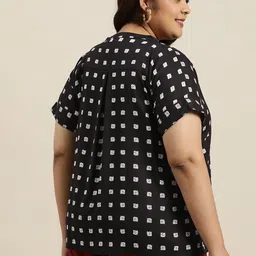 Sztori Plus Size Geometric Print Shirt Style Top image 4