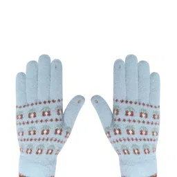 LOOM LEGACY Women Knitted Design Winter Acrylic Woollen Hand Gloves-image-44