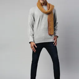 Magic Needles Men Self Design Acrylic Scarf image 3