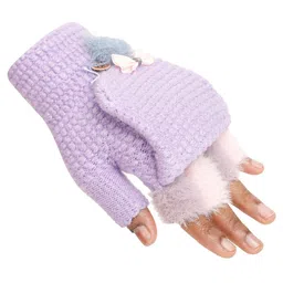 FabSeasons Kids Patterned Acrylic Wool Winter Gloves image 2