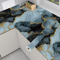 shreeji sqaure Vinyl Abstract Blue Wallpaper image 1