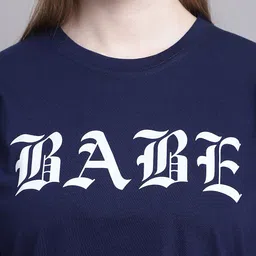 GRACIT Typography Printed Drop-Shoulder Sleeves Oversized Cotton T-shirt image 2