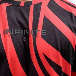 The Indian Garage Co Black Abstract Printed Drop Shoulder Sleeves Oversized T-shirt image 4