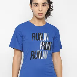 OFF LIMITS Women Blue Typography Printed Slim Fit T-shirt-image-76