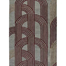 saraswati global Grey Abstract Blended Wool 5 ft x 7 ft Hand Tufted Carpet image 2
