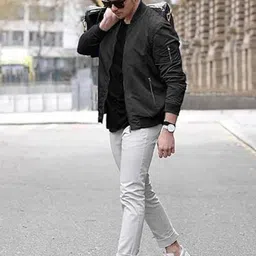 nyter Men Solid Bomber Jacket image 3