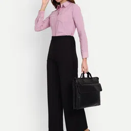 broadstar Women Loose Fit Black Viscose Rayon Trousers image 4
