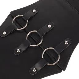 elivor Women Evening, Party Black, Gold Artificial Leather Belt image 2