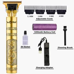 LICHEE LT-B01 Professional Golden Style Rechargeable Cordless Bread Shaving Machine Trimmer 120 min Runtime 4 Length Settings-picture-11