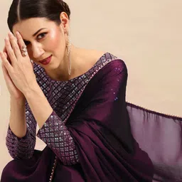 vruta fashion Self Design Bollywood Georgette Saree image 3