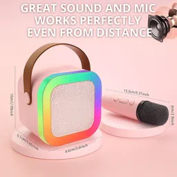 Nilika Enterprises Mini Wireless Bluetooth Karaoke Speaker with Mic RGB Lights Portable Mic Speaker 5 W Bluetooth Speaker-image-91