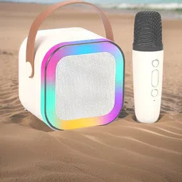 zdea Karaoke Mic RGB Light, HD Sound K12 (PORTABLE BLUETOOTH SPEAKER) G-192 16 W Bluetooth Speaker-picture-41