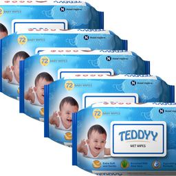 teddyy Baby Soft Wet Wipe with Lid | Pack of 5 | With Aloe Vera and Vitamin E-picture-37