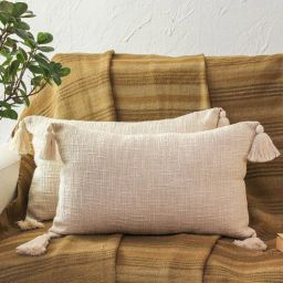 kushadri Cream Cotton Textured 12x20 inches (Set of 2) Cushion Covers-picture-9