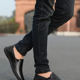 rising wolf Black Formal Shoe Formal Shoe for Men Slip On For Men image 5