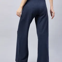 femea Women Solid Blue Track Pants image 4