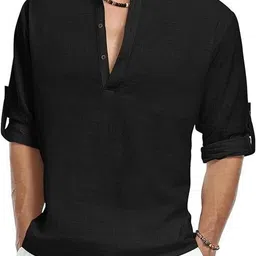 amrit trending Men Solid Cotton Blend Straight Kurta-picture-30