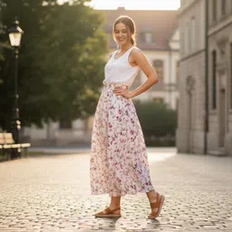 skirtss Women Printed Regular White Skirt image 5