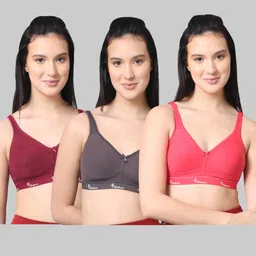 nsaliza Pack of 3 Women Sports Non Padded Bra-picture-10