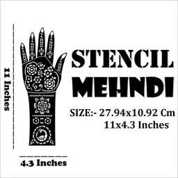 surmul Finger & Palm Bridal Mehndi Stencil Sticker With Traditional Indian Art image 2