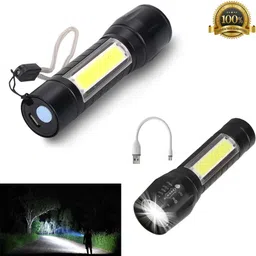 100% Best Quality Rechargeable Heavy Duty 3 Modes Long Lasting small FlashLight 3 hrs Torch Emergency Light-image-19