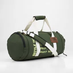 bewakoof 27.2 L Gym Duffel Bag - Unisex Battle Tested Typography - Green image 2
