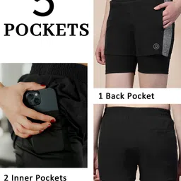 chkokko Solid Women Grey Running Shorts image 3