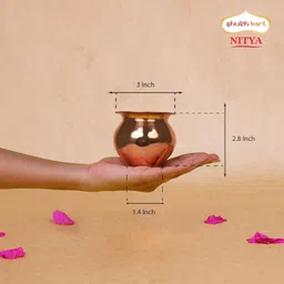 pancraft Copper Kalash Size 2 – 140g Large Hand-Polished Water Lota for Puja & Worship | Copper Kalash image 2