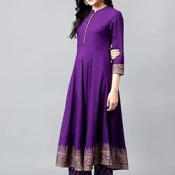 bunai dhaga Women Viscose Rayon Kurta Palazzo Dupatta Set image 3