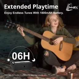 MHAX Rechargeable Wireless Speaker - FM Radio,TF Card, 1800mAh Battery, 6hrs Playtime 10 W Bluetooth Speaker image 5