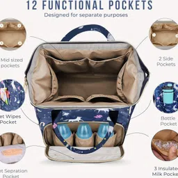 brg little champ Baby Diaper Bag for Mothers Waterproof Backpack Multiple Pockets Baby Diaper Bag image 2