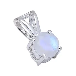 anika jewellers Rainbow Moonstone Natural Gemstone 925 Sterling Silver Pendant(0.6 gm) image 1