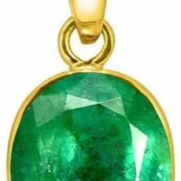 s kumar gems & jewels Certified 7.25 Ratti or 6.40 Ct Natural Emerald (Panna) Best Quality Gemstone Panchdhatu Pendant For Men And Women Emerald Silver Pendant-picture-11