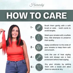 hairarchy Red Clip-In Streak 16 Inch Hair Extension image 4