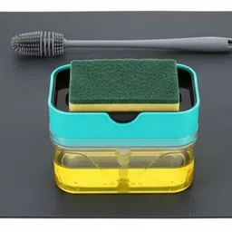 romara Dish Drying Mat 40x60 cm with Soap Dispenser and Bottle Cleaning Brush image 1