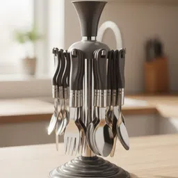 tawatales Premium Home & Dining Use 24-Piece Fork, Spoon & Knife, Rust-Free Stainless Steel Cutlery Set image 2