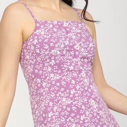 tokyo talkies Women Skater Purple Knee Length Dress image 4