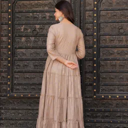 nama Printed Cotton Blend Stitched Flared/A-line Gown image 2