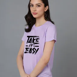 adyavastram Pack of 2 Women Graphic Print Round Neck Cotton Blend Multicolor T-Shirt image 3