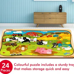 webby Cartoon Farm Animals Wooden Jigsaw Puzzle, 24pcs image 2