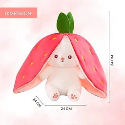 bitsu bobsu Trending Cute Soft Bunny - Strawberry Bunny Plush Toy - 32 cm image 3