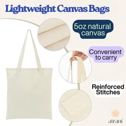 atrani Beige Men & Women Tote Canvas Cotton Beige Color Shoulder Bags for Girls/Colloge/Daily Use-Pack of 1-05 image 3