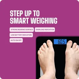 HEALTHTHUMB Digital Weight Machine for Body Weight Thick Tempered Glass with LCD Display Weighing Scale image 3