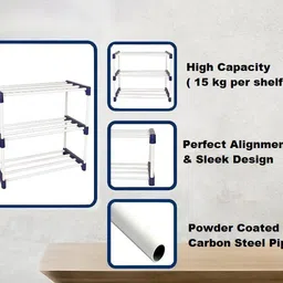 novatic Bookcase 5-Tier Books Storage Organizer Open Display for Home, Office, Library Metal Open Book Shelf image 3