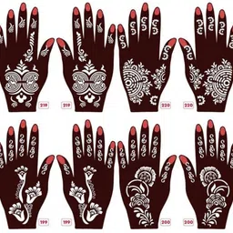 vmens99 Mehndi Stencil Set for Women & Girls | Reusable Bridal & Festival Mehndi M_F197 Hand Mehndi Stencil Stencil image 1