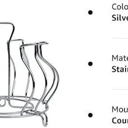 spacekeeper Straight Stainless Steel Glass Stand Dining Table Glass Stand (Pack of 1) Stainless Steel Glass Holder-picture-43