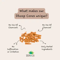 zenics CHANDAN Dhoop Cones for Pooja Organic Herbal Cow Dung Cones Vaidik dhoop Sandal Dhoop image 3