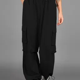 generations clothing Women Loose Fit Black Lycra Blend Trousers-picture-28