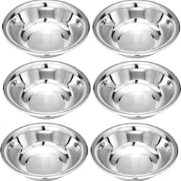 bhavana Stainless Steel Mixing Bowl Serving Bowl Curve Light-Weight Mixing Bowl, Pack of 6-picture-27
